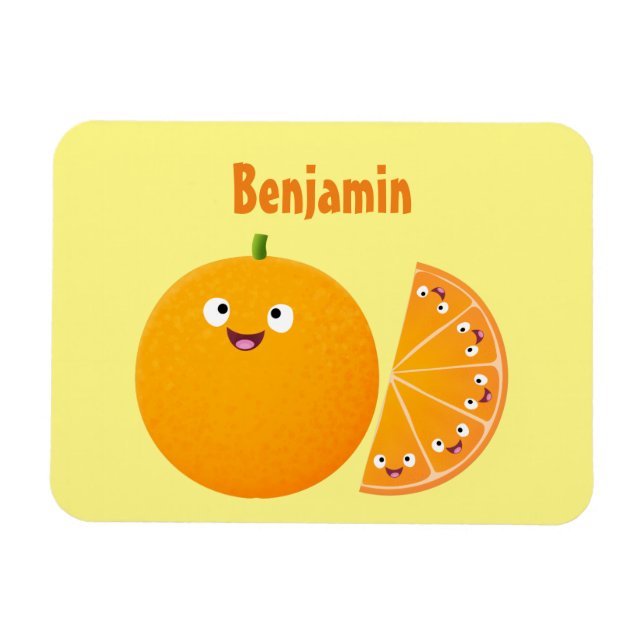 Magnet Flexible Caricature d'agrumes d'orange (Horizontal)