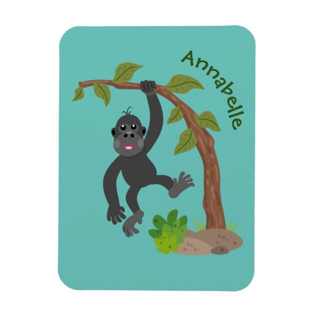 Magnet Flexible Caricature de bébé gorille joyeux (Vertical)