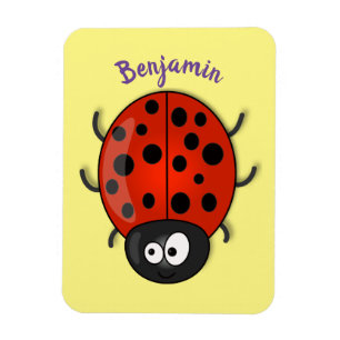 Magnet Flexible Caricature de coccinelle rouge joyeux