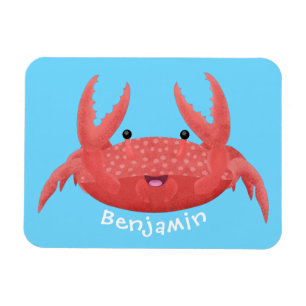 Magnet Flexible Caricature de crabe rouge cuite