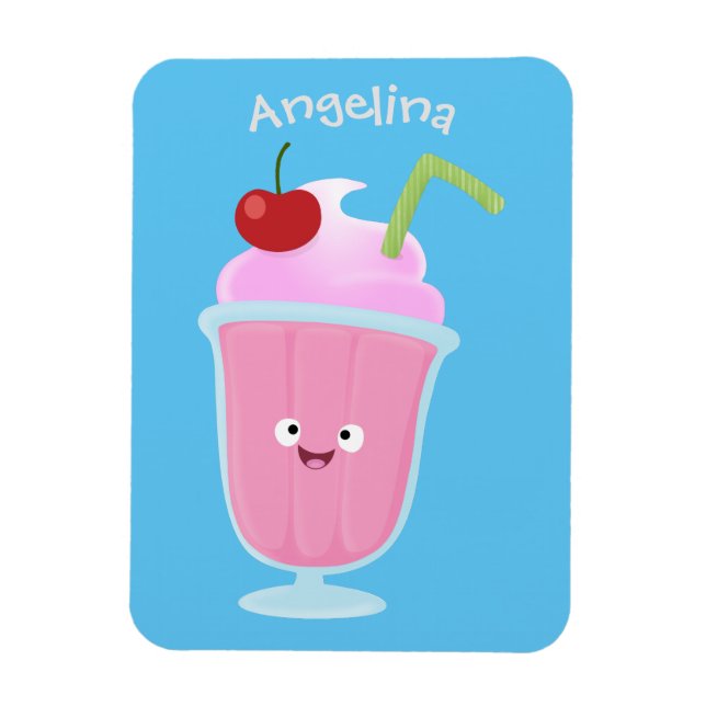 Magnet Flexible Caricature de crème glacée de fraise mignonne (Vertical)
