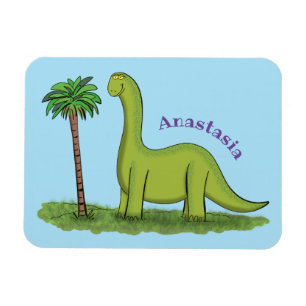 Magnet Flexible Caricature de dinosaure de brontosaurus vert migno