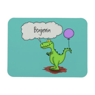 Magnet Flexible Caricature de dragon dragon drôle et vert respiran