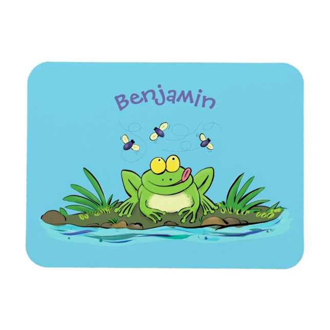 Magnet Flexible Caricature de grenouille vert mignon (Horizontal)