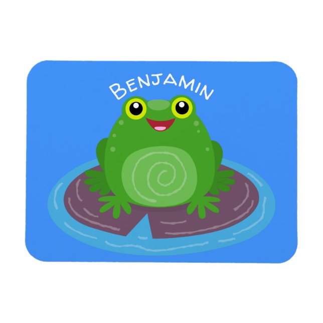 Magnet Flexible Caricature de grenouille verte mignonne (Horizontal)