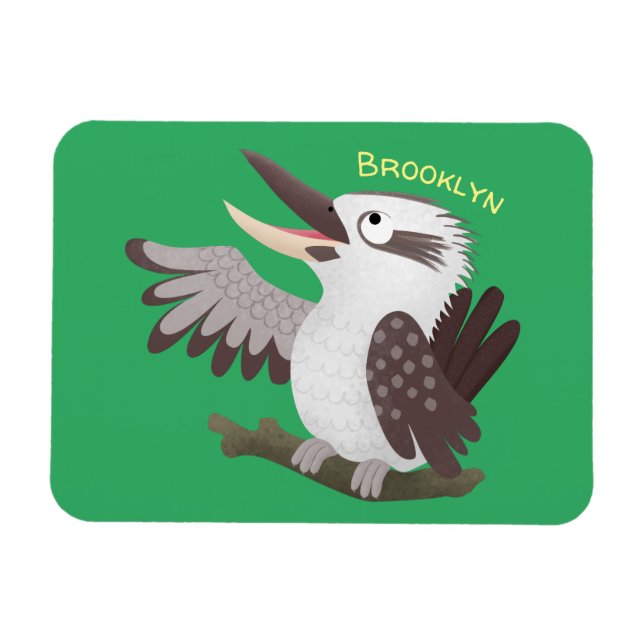 Magnet Flexible Caricature de kookaburra drôle et drôle (Horizontal)