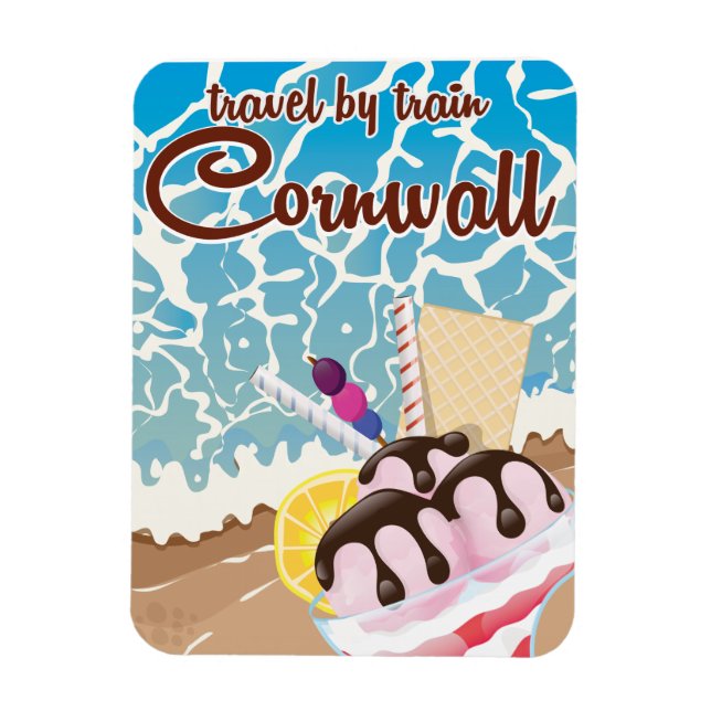 Magnet Flexible Caricature de la crème glacée Cornwall poster de v (Vertical)