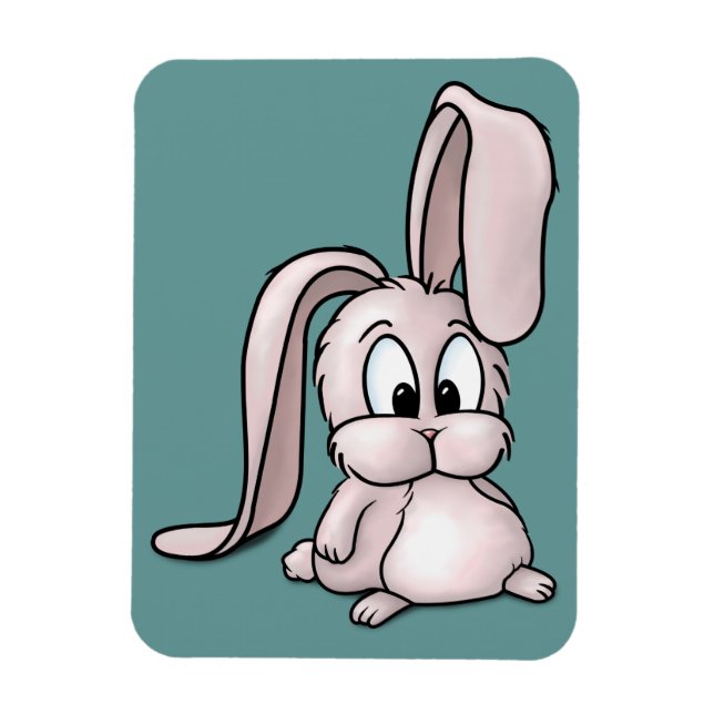 Magnet Flexible Caricature de lapin rose mignon (Vertical)
