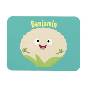 Magnet Flexible Caricature de légume de chou-fleur joyeux