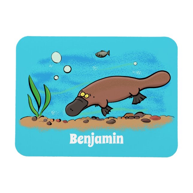 Magnet Flexible Caricature de natation de Cute platypus (Horizontal)