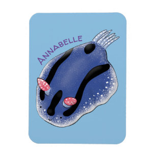 Magnet Flexible Caricature de nudibranche bleu mignon