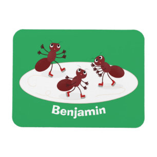 Magnet Flexible Caricature de patinage sur glace de Happy red four