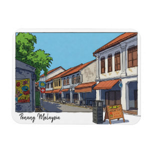 Magnet Flexible Caricature de Penang Malaysia Georgetown