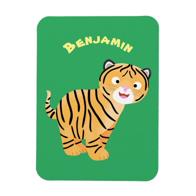 Magnet Flexible Caricature de petit tigre joyeux (Vertical)