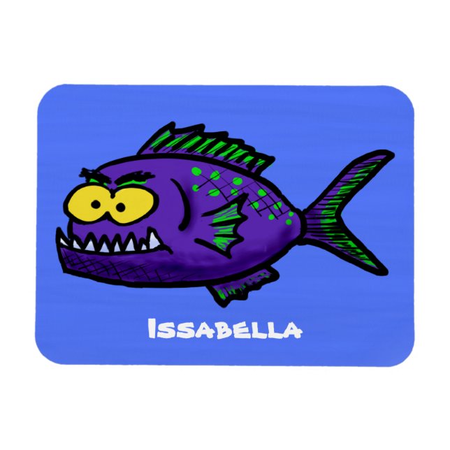 Magnet Flexible Caricature de poisson de Piranha (Horizontal)