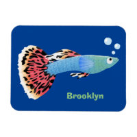 Caricature de poisson tropical guppy très chic