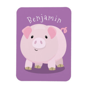 Magnet Flexible Caricature de porc mignon rose pot vendue