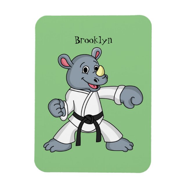 Magnet Flexible Caricature de rhino kung fu (Vertical)