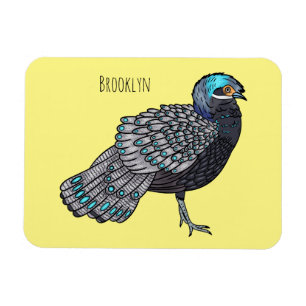 Magnet Flexible Caricature d'oiseau de faisan paon de Bornéo