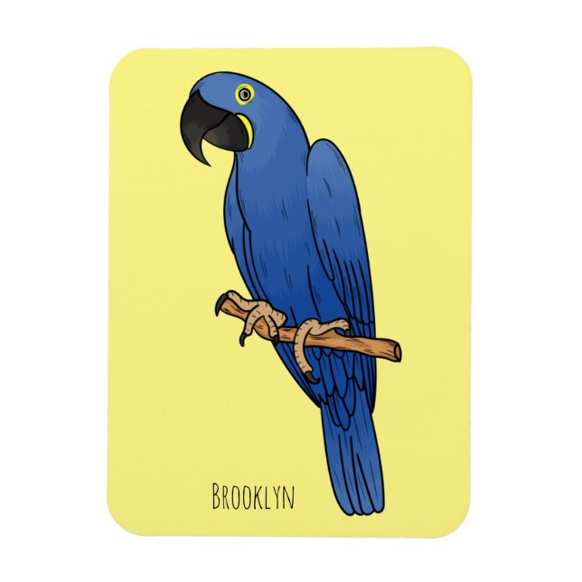 Magnet Flexible Caricature d'oiseau macaw Hyacinth (Vertical)