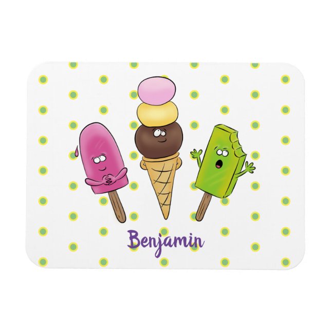 Magnet Flexible Caricature drôles de glace popsicle dessin animé t (Horizontal)