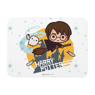 Magnet Flexible Caricature Harry et Hedwig Flying Passé Hogwares