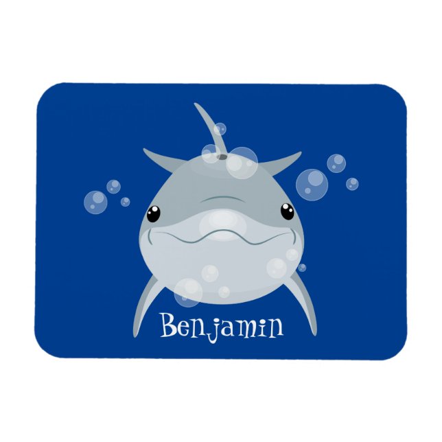 Magnet Flexible Caricature joli dauphin kawaii kawaii (Horizontal)