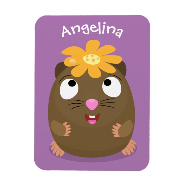Magnet Flexible Caricature joyeuse de cobaye mignonne (Vertical)