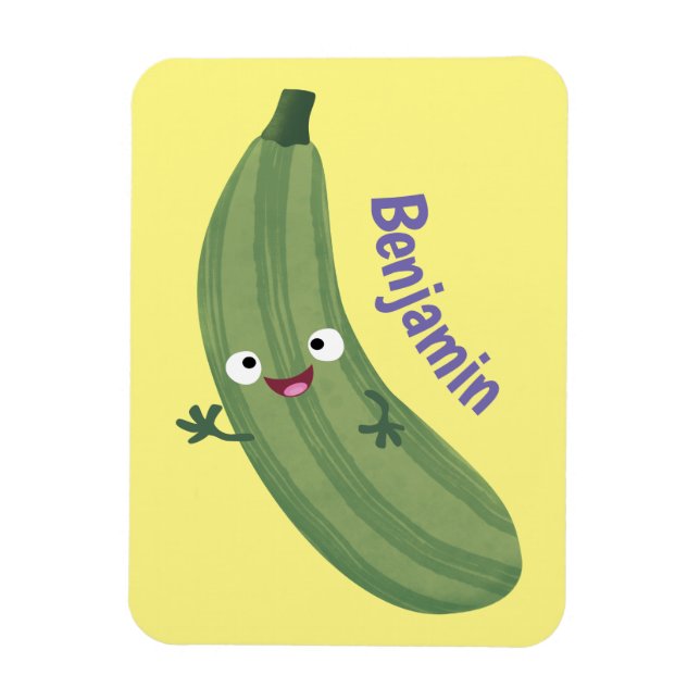 Magnet Flexible Caricature joyeux de courgettes mignonnes (Vertical)