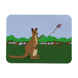 Magnet Flexible Caricature Kangaroos Flying a Kite