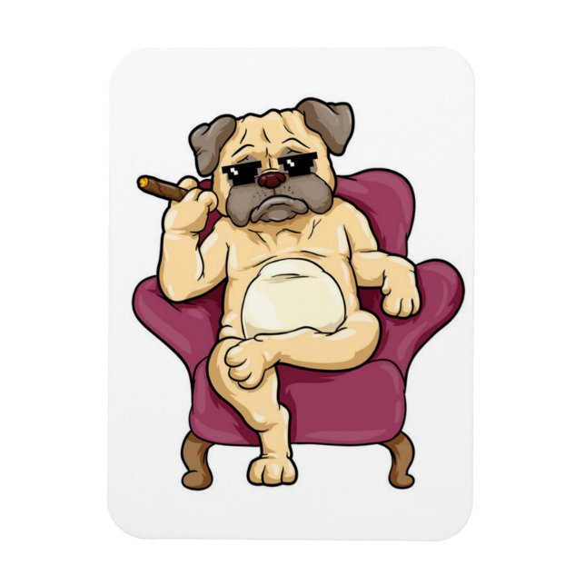 Magnet Flexible Carlin Fumer Cigar | Chien Carlin vraiment Cool (Vertical)