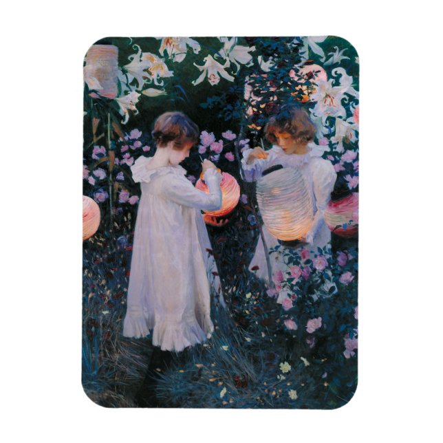 Magnet Flexible Carnation Lily Lily Rose John Singer Sargent Art (Vertical)
