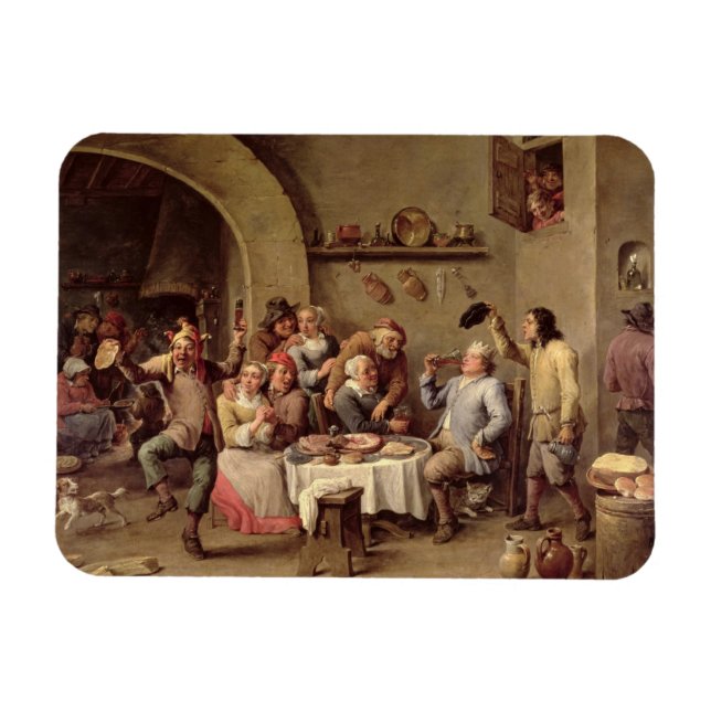Magnet Flexible Carnival: 'Le Roi Boit', 1690 (oil on copper) (Horizontal)