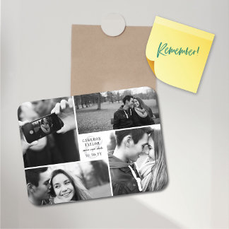 Magnet Flexible Carré Bloc 4 Photo Collage Moderne Enregistrer La 