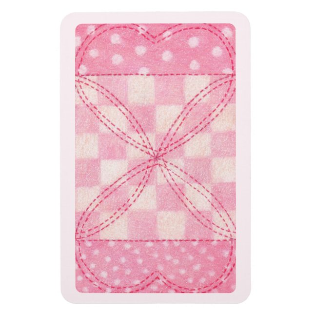 Magnet Flexible CARRÉ COEUR ROSE QUILT 4x6 Aimant flexible / rose (Vertical)