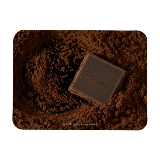 Magnet Flexible Carré de chocolat en poudre de chocolat (Horizontal)