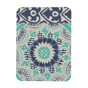 Magnet Flexible Carreau bleu Batik III
