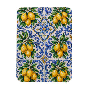 Magnet Flexible Carreau d'azulejo au citron méditerranéen
