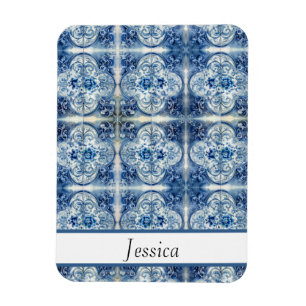 Magnet Flexible Carreaux antiques en bleu de Delft personnalisable