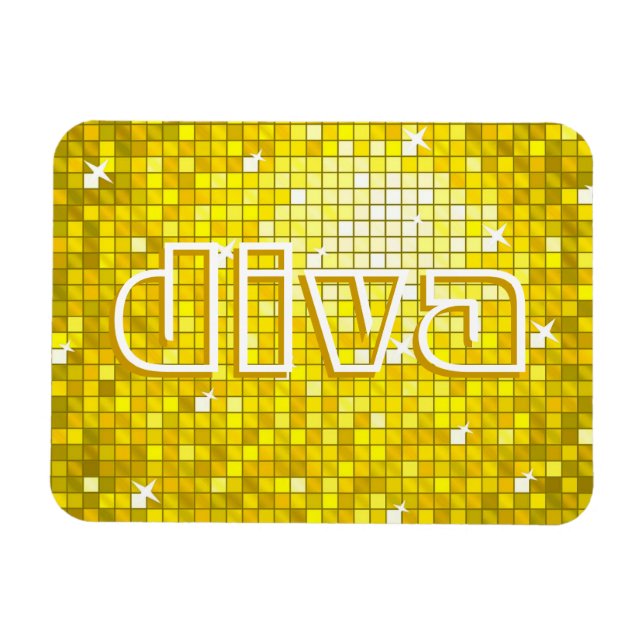 Magnet Flexible Carreaux Disco Aimant "diva" jaune (Horizontal)