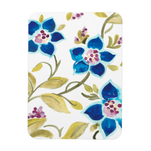 Magnet Flexible Carreaux floraux de l'abbaye - Flores bleues