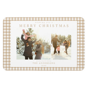 Magnet Flexible Carreaux Gingham Beige Deux Photo
