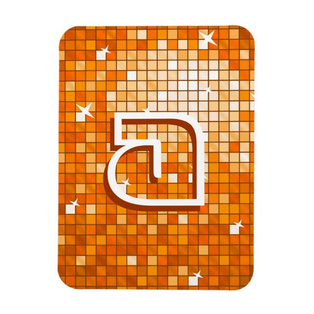 Magnet Flexible Carrelage Disco Orange Premium aimant monogramme (Vertical)