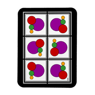 Magnet Flexible Carrés et cercles Abstraits