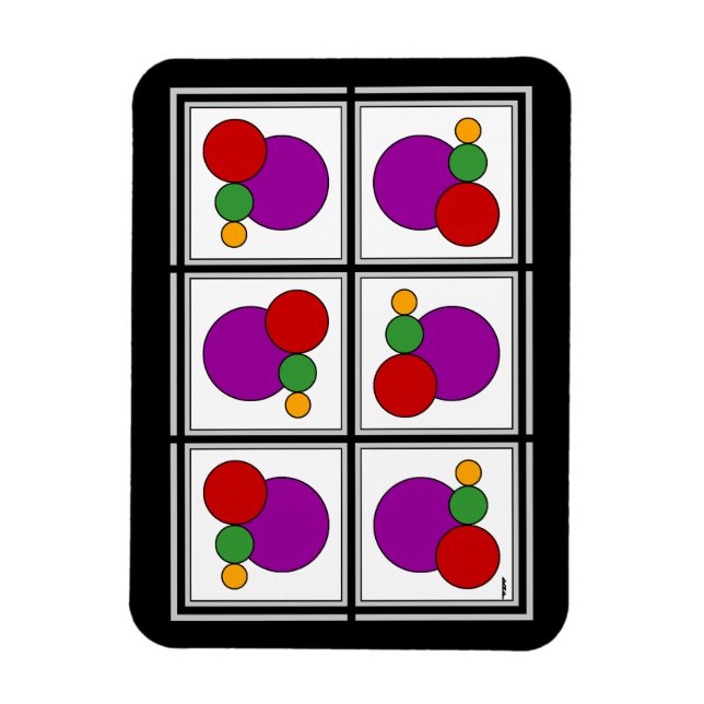 Magnet Flexible Carrés et cercles Abstraits (Vertical)