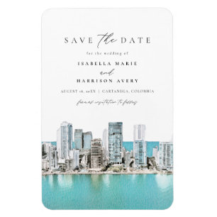 Magnet Flexible CARTANEGA Colombie Aquarelle Enregistrer la date I