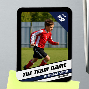 Magnet Flexible Carte à échanger de joueur de football en bleu noi