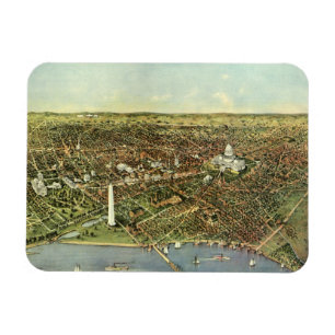 Magnet Flexible Carte ancienne avec une vue panoramique de Washing
