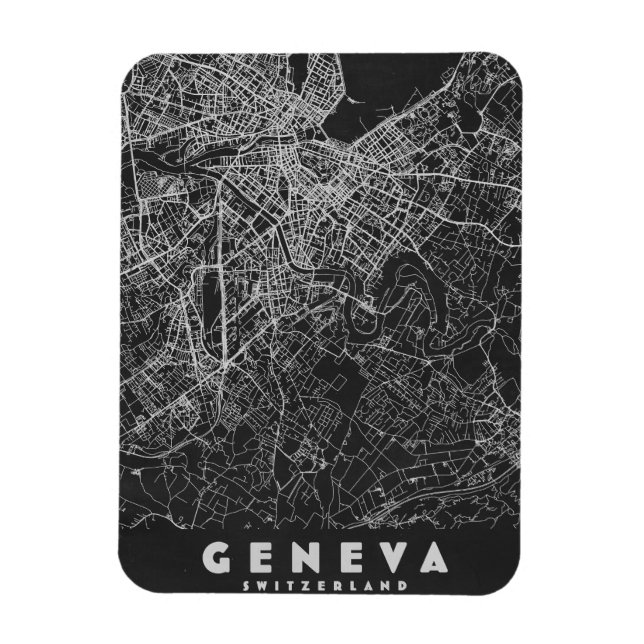Magnet Flexible Carte ancienne de Genève Suisse (Vertical)