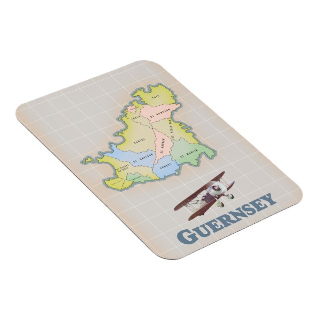 Magnet Flexible carte ancienne de Guernesey (Côté Droit)